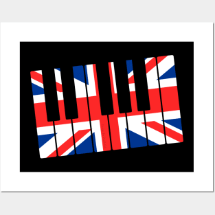 UK Flag Piano Pianist British Musician Posters and Art